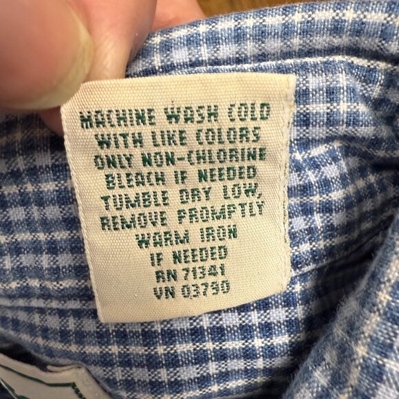 VINTAGE Men's L.L. BEAN Oxford‎ Long Sleeve Tartan Plaid Shirt | Size XL - Picture 8 of 8